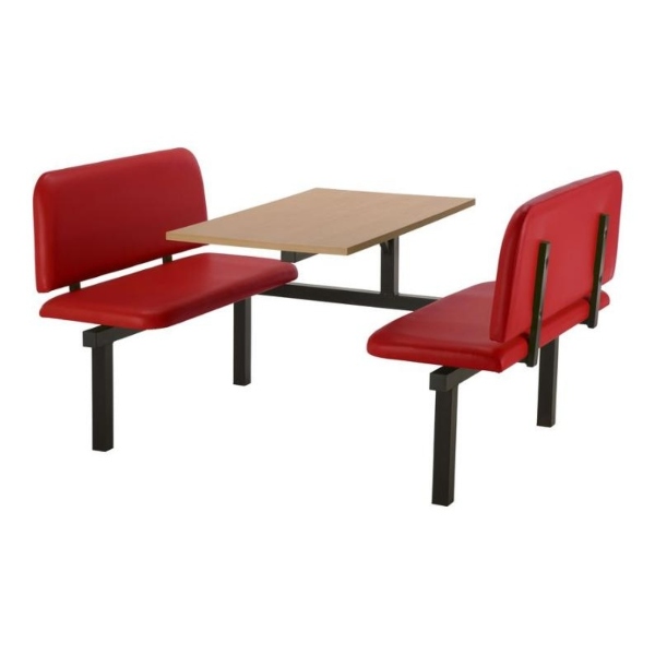 CU94 - 4-Seater Oscar Canteen Unit - 1 Way Access, Red, Beech