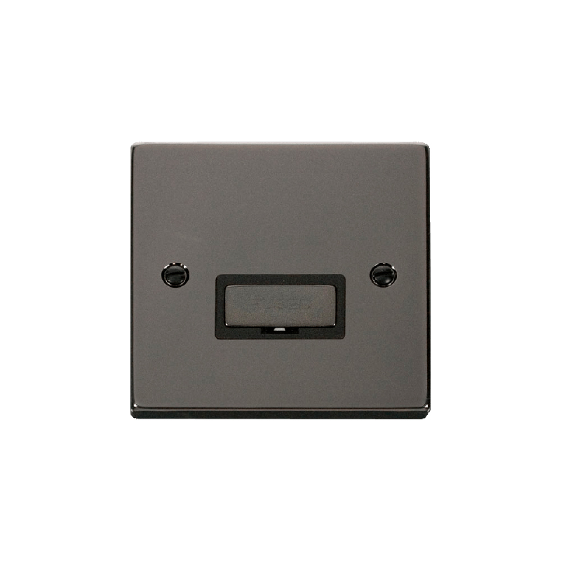 Click Deco 13A Fused 'Ingot' Connection Unit Black Nickel Insert Black