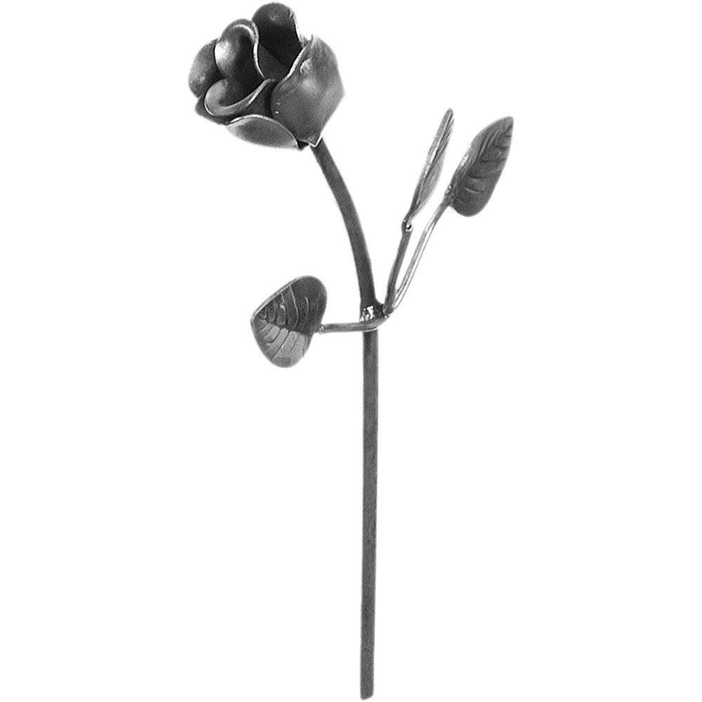 Rose With Leaves - Height 300mm5mm Diameter Stem