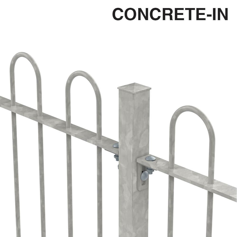 900mm Bow Top Concrete-in Fence p/mwith 12mm Bars - Galvanised