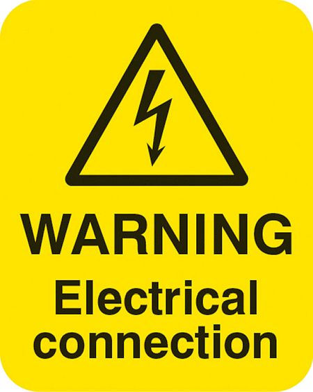 Warning electrical connection  Sheet of 25 labels 40x50mm