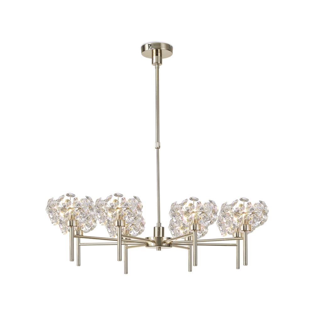 Luxuria Paramount 87cm 8 Light G9 Telescopic Light With French Gold And Crystal Shade