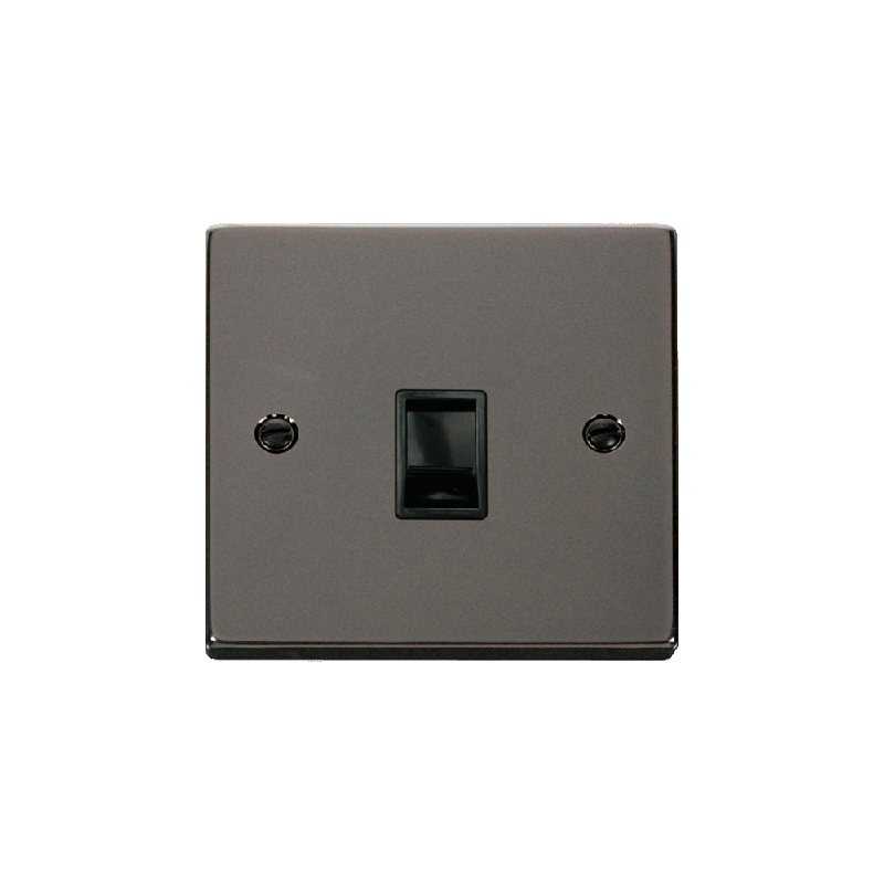 Click Deco Single RJ11 Socket Ireland/USA Outlet Black Nickel Insert Black