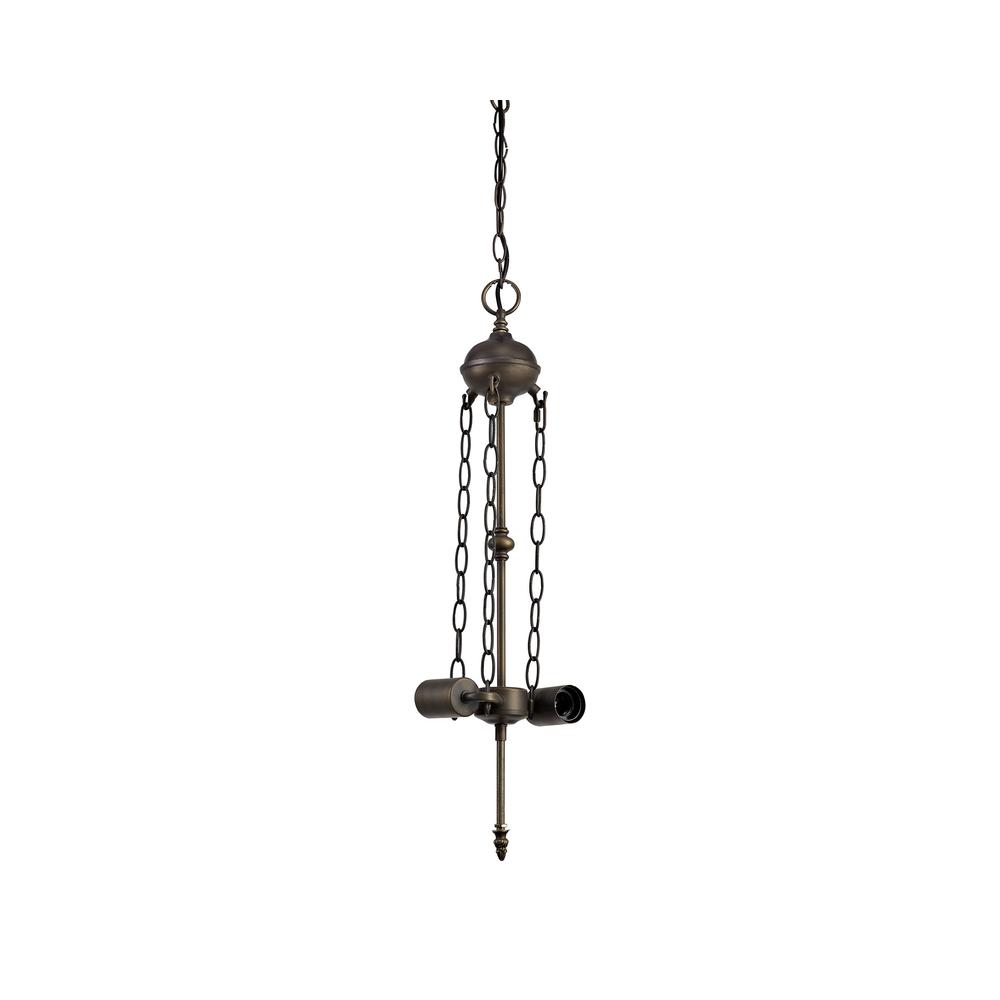 Luxuria Zenobia 17cm Uplighter Tiffany Suspension Kit 2xE27 Aged Antique Brass