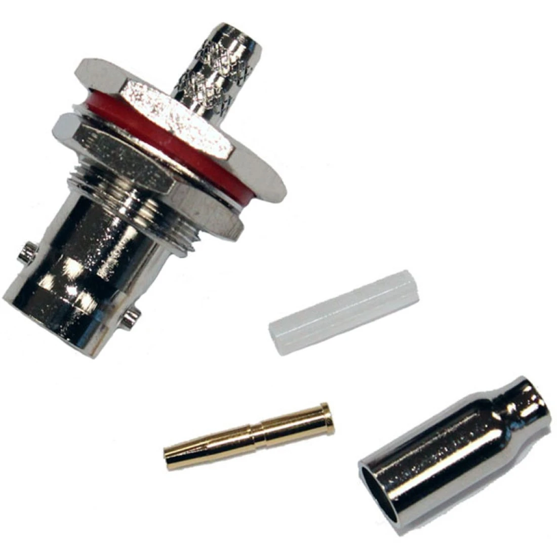 BBJCR174 BNC Bulkhead Jack Socket Crimp RG-174/U, RG-188A/U, RG-316/U, LLA100, LMR100, KX 22A, KX 3, BMRC 100 Flex