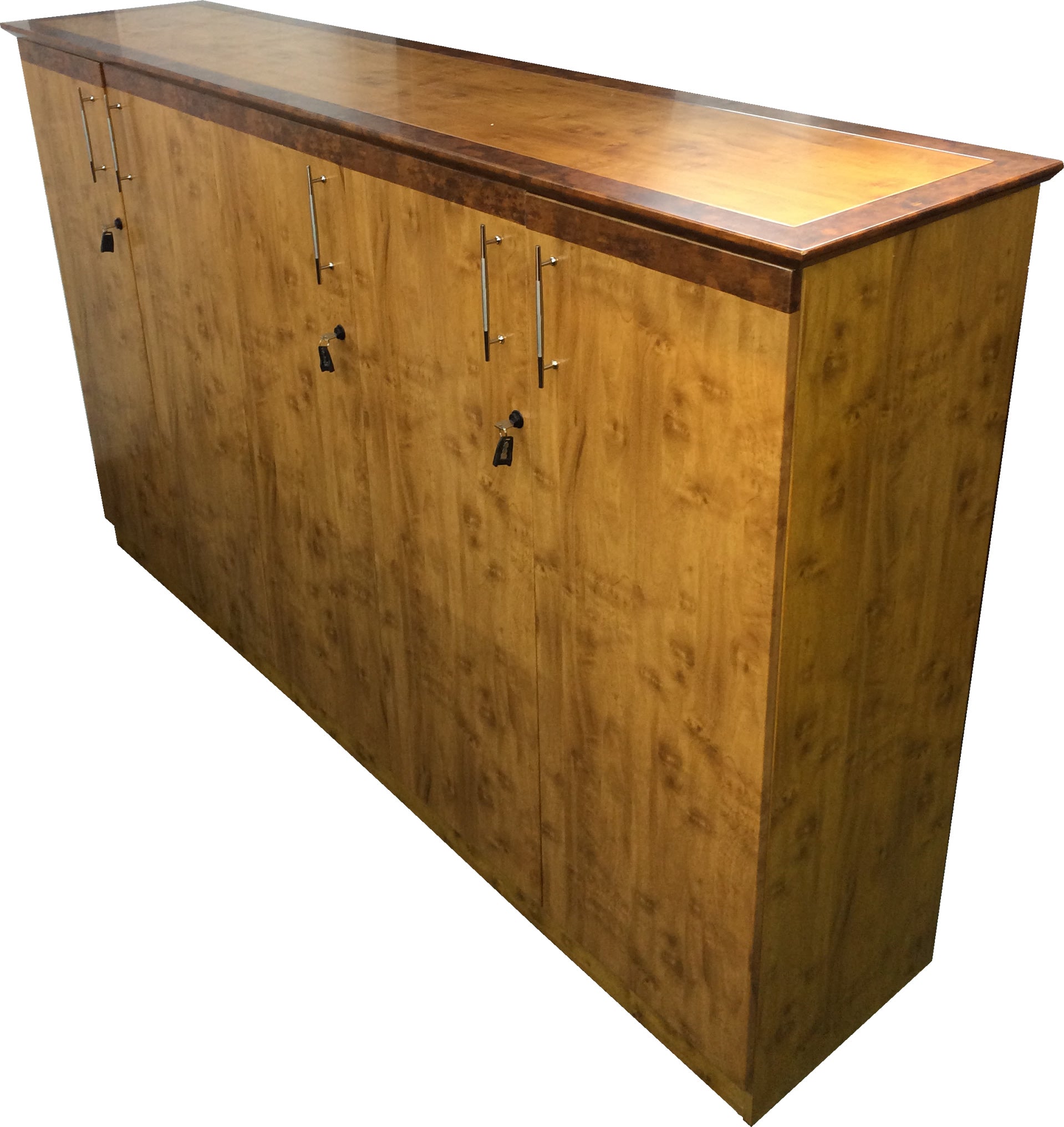 Five Door Tall Two Tone Yew Office Cupboard - 1860T UK