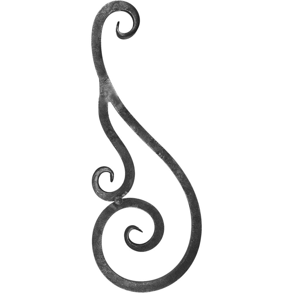 Decorative Scrolls - H 710 x W 270mmSmooth - 25mm Square Bar