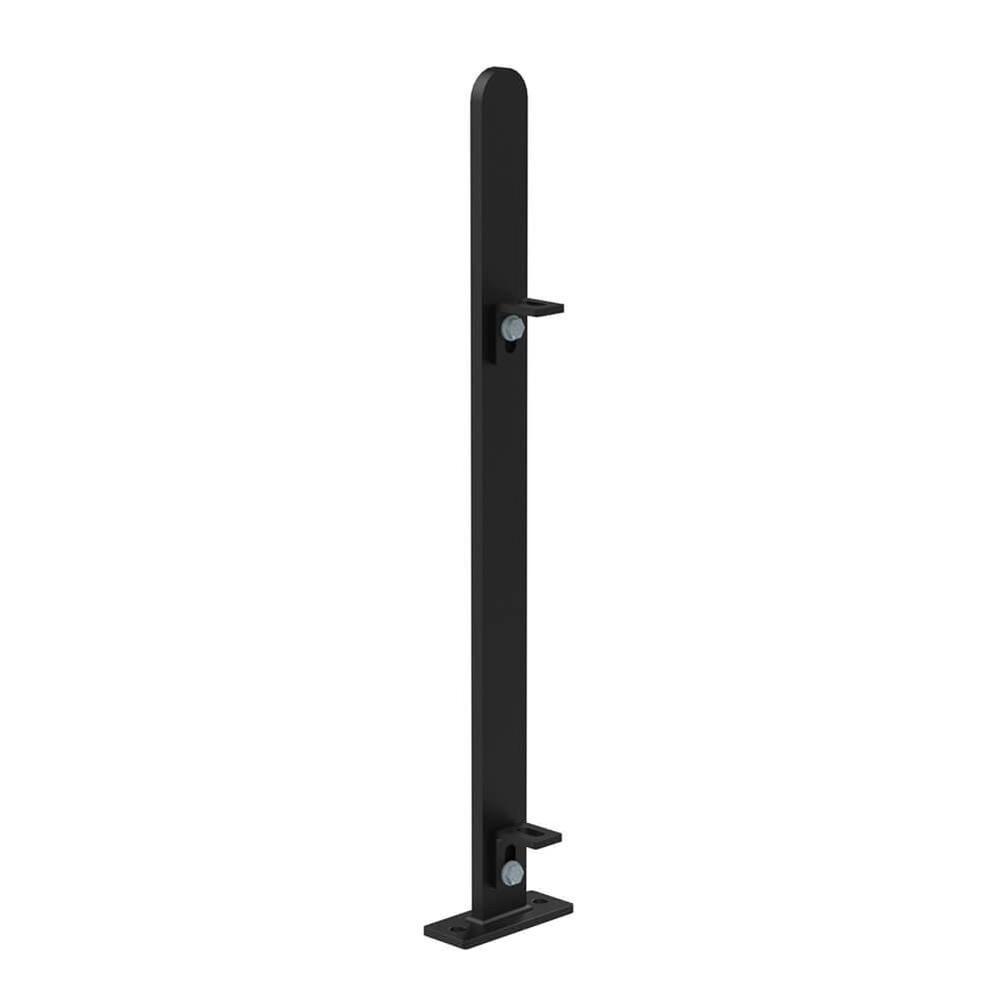 540mm High Bolt Down End Post -Black - Includes Cleats + Fittings