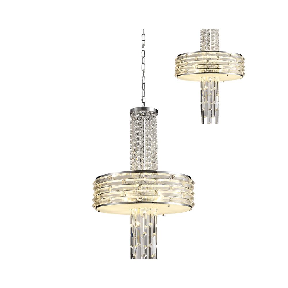 Luxuria Glimmeris 52cm Pendant/Convertible To Semi Flush 7xE14 Polished Chrome/Crystal