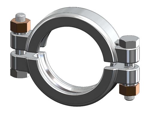 Food Grade Specialist Suppliers of TC Clamp, High Pressure Double Bolt Clamp, 304 Stainless Steel with Brass Nut for Stainless Steel Pipe Systems