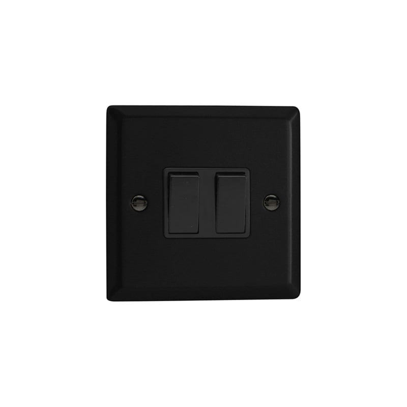 Varilight Urban 10A 2G Rocker Switch Matt Black (Standard Plate)