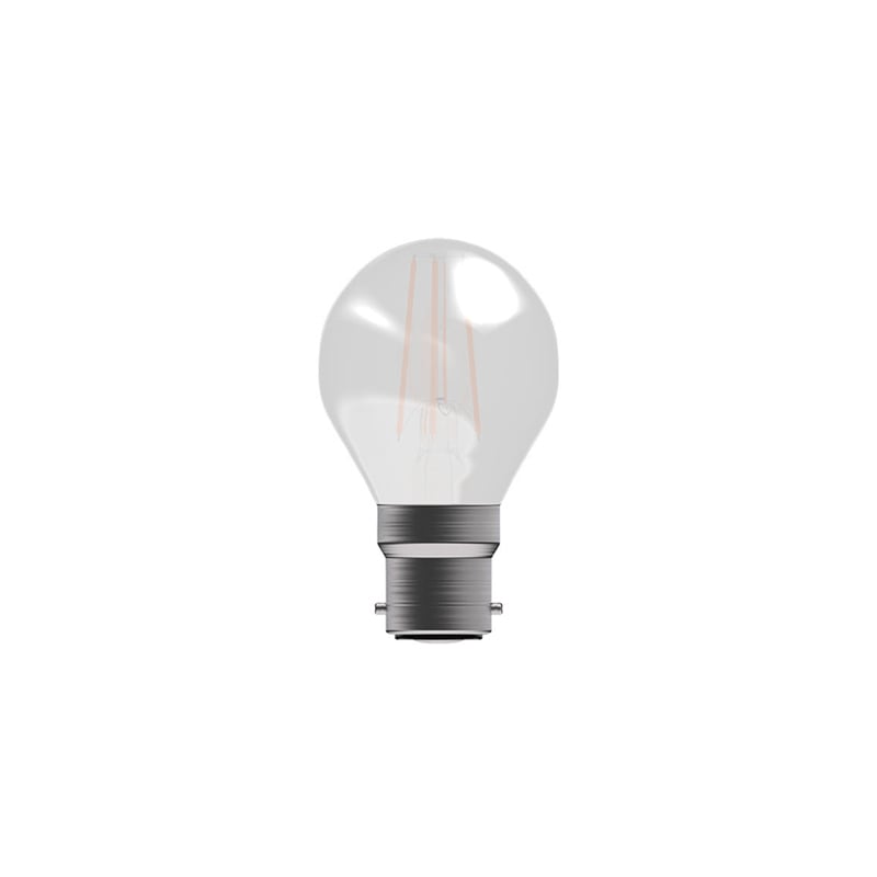 Bell Round Satin Dimmable LED Filament Bulb 3.3W 2700K B22