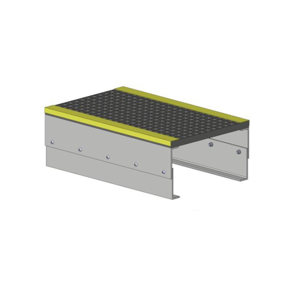 Adjustable GRP Step Up/Over Platform 465mm Span x 1220mm Width - 251 - 341mm Height - Black & Yellow
