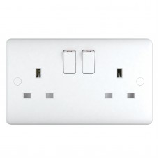 13A Switched Sockets, 2 Gang, DP, wall fitting ST2022