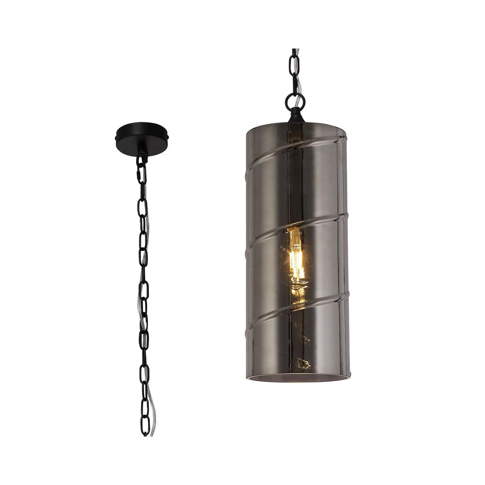 Luxuria Illumistra 18.5cm Pendant Light E27 Matt Black/Smoked