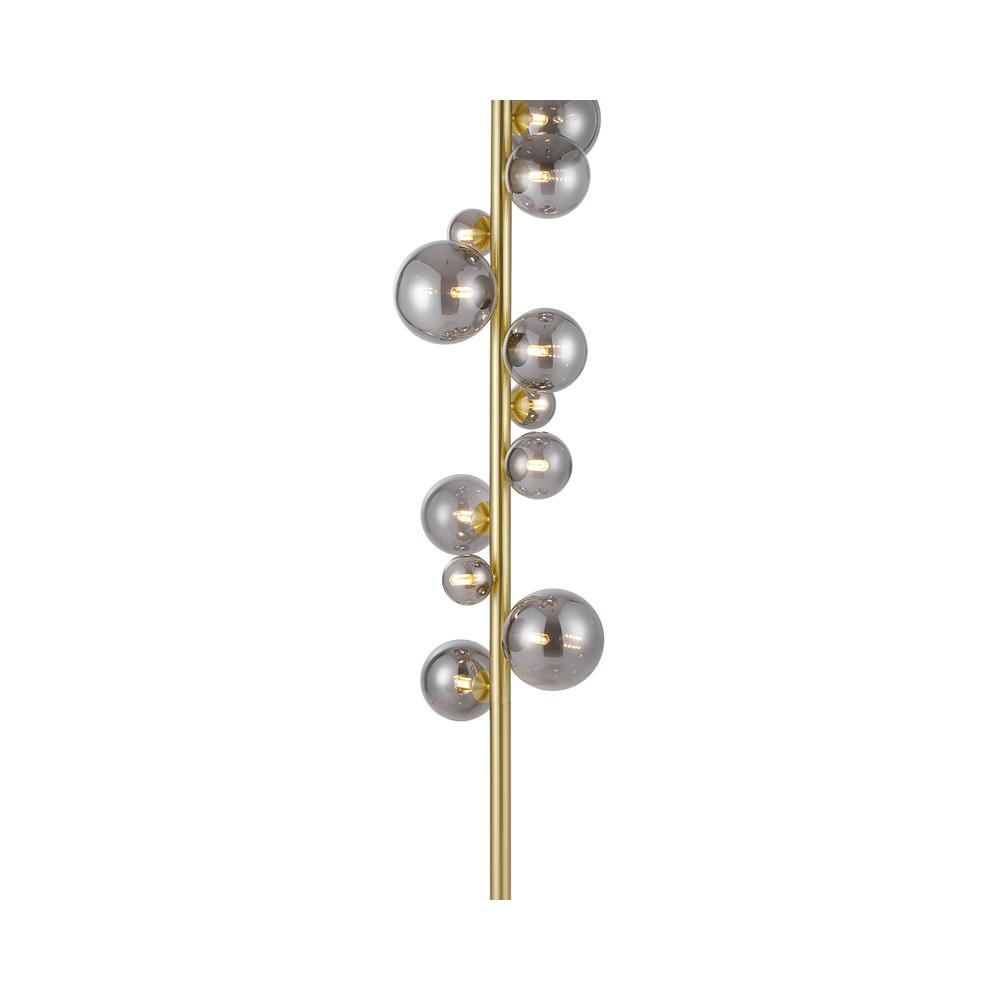 Luxuria Thorne Floor Lamp 11xG9 Satin Gold Smoke Plated Glass