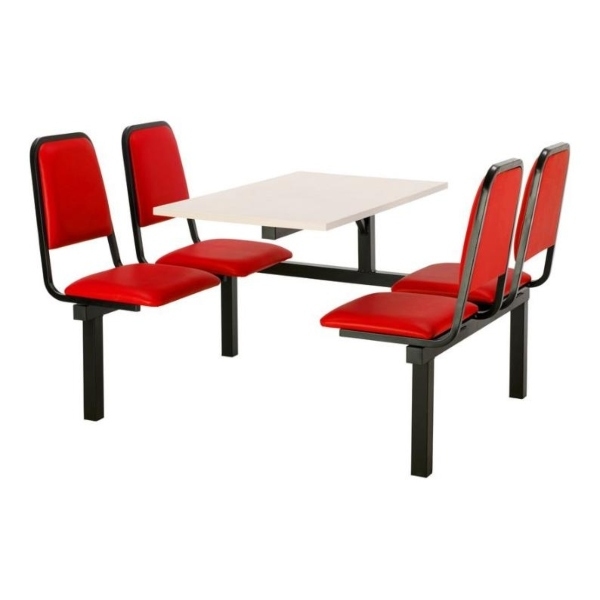 CU92 - 4-Seater Chester Canteen Unit - 1 Way Access, Red, White