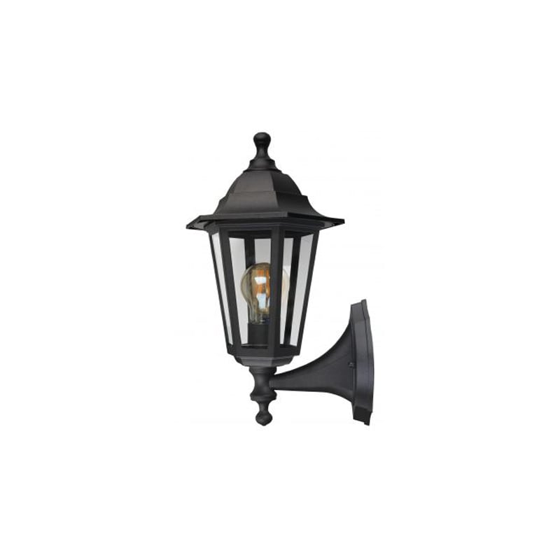 Kosnic Darwin Bottom Arm E27 Wall Lantern Black