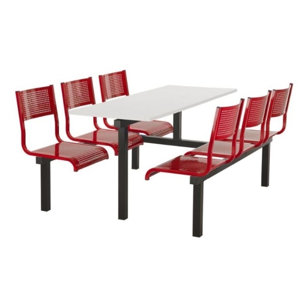 CU93 - 6-Seater Barrett Canteen Unit - 2 Way Access, Red, White