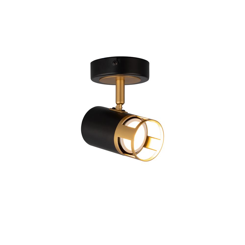 Luxuria Selene 1 Light Spotlight GU10 Black / Painted Gold