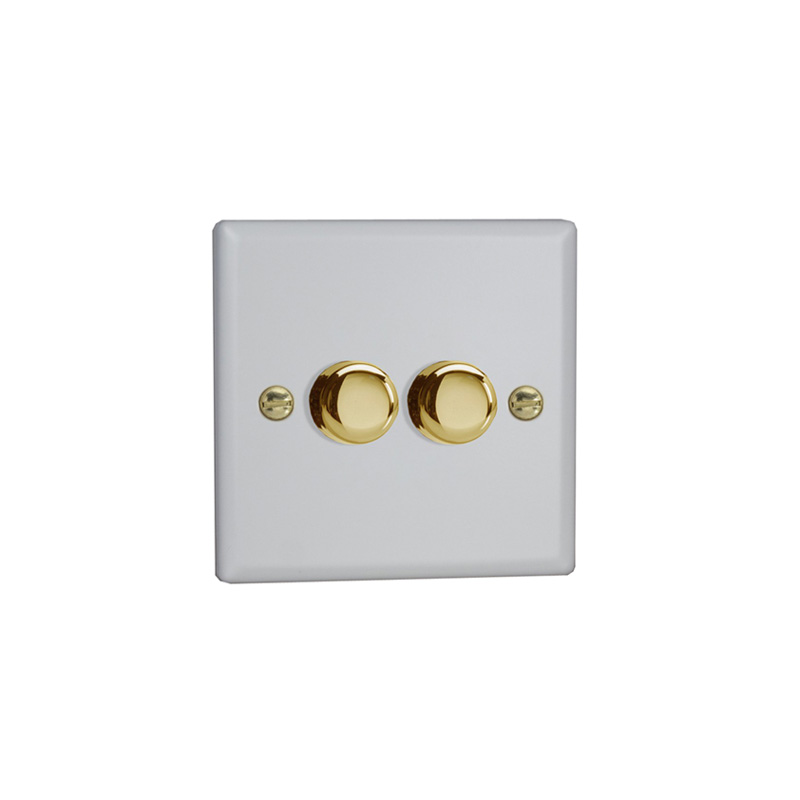 Varilight Vogue 2G 2 Way Push On/Off Rotary LED Dimmer Matt White