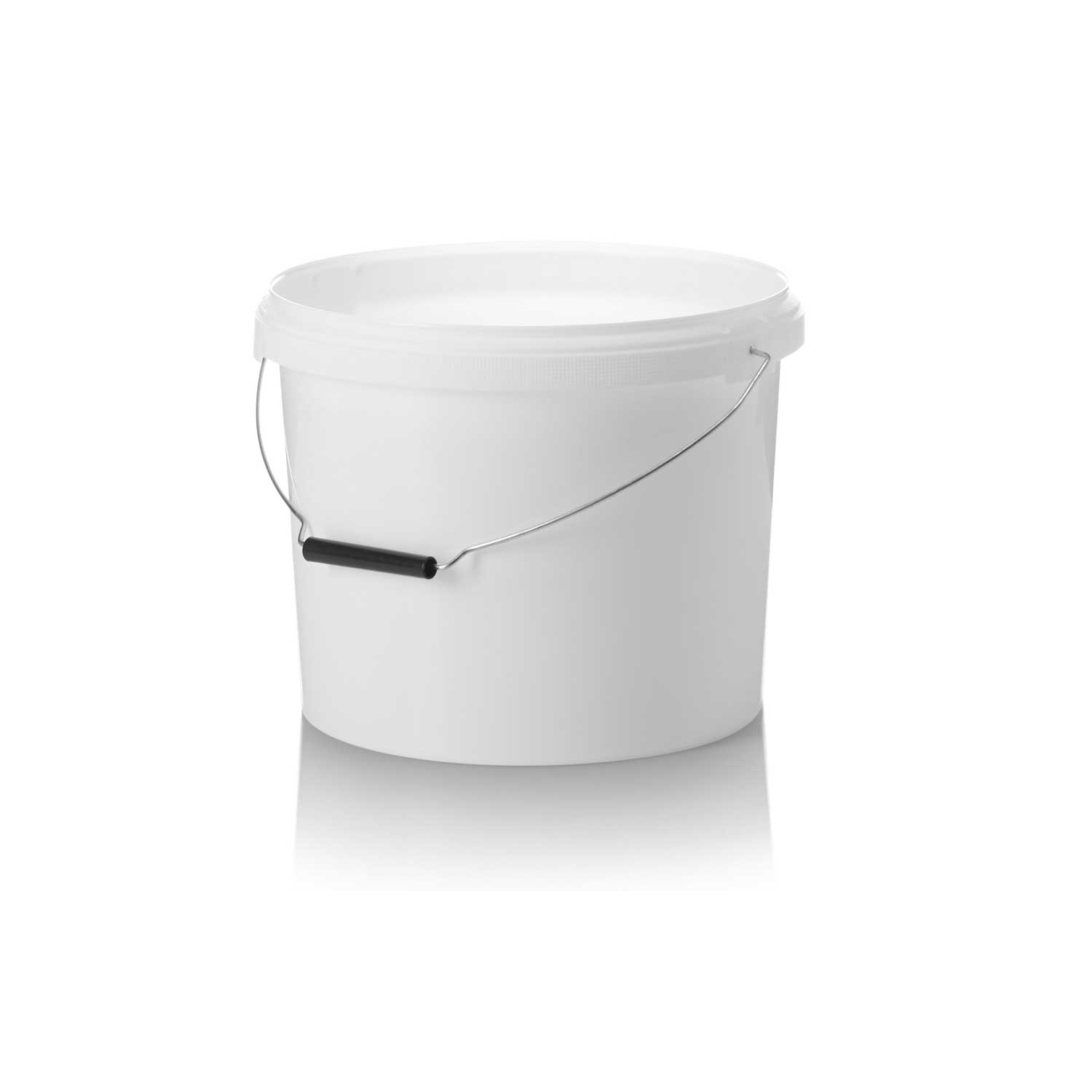 10ltr White PP Tamper Evident Pail with Metal Handle