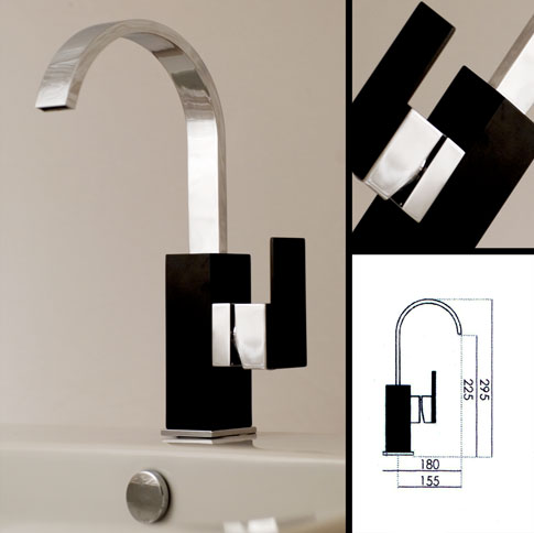 Ebony Single Lever Basin Tap (35E)