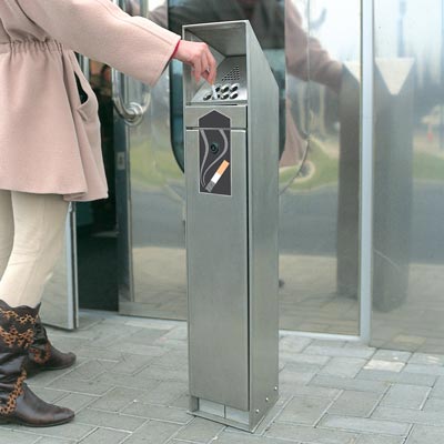 Ashguard&#8482; Stainless Steel Cigarette Bin