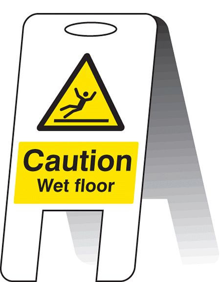 Caution wet floor (self standing folding sign)