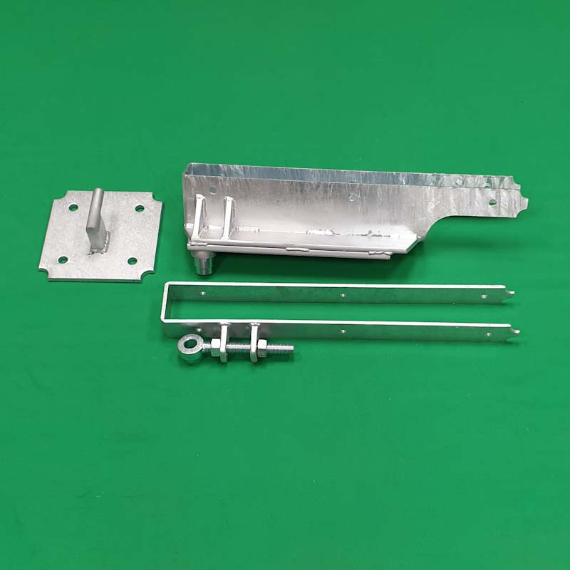 Offset Hinge, LH Frog Shoe & Wall Plate Kit Single Galvanised &#40;New Style&#41;