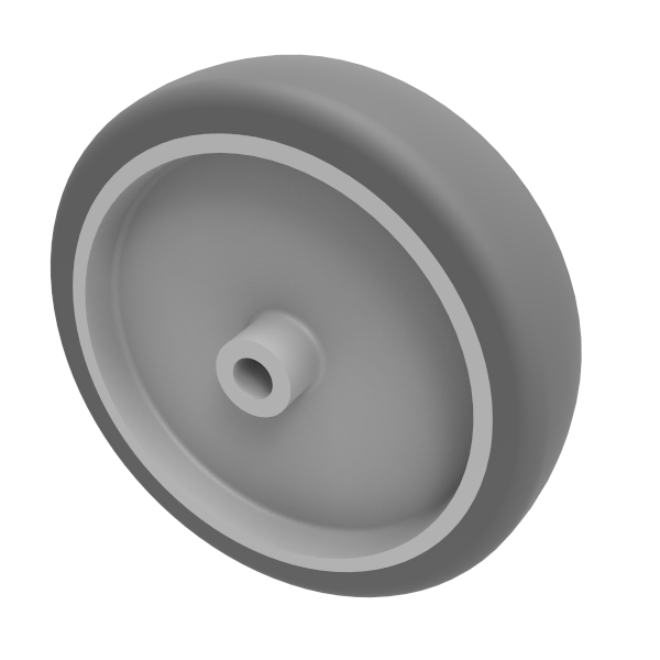 Grey Rubber 150mm Plain Bearing Wheel 100kg Load