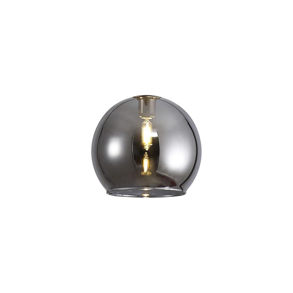 Luxuria Apex 140mm Open Mouth (F) Round Smoke Plated Glass Shade