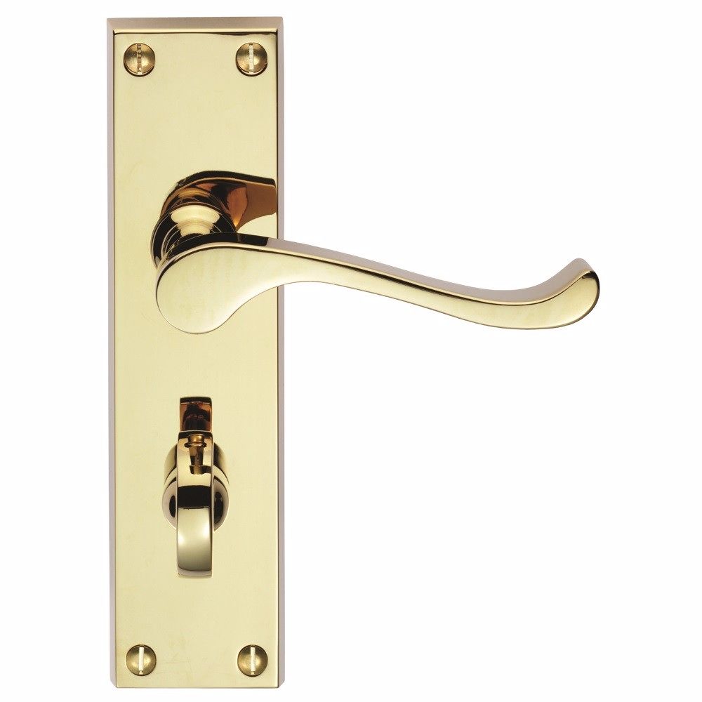 DL55WC Victorian Scroll Privacy Lever PB