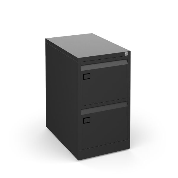 Steel Executive Filing Cabinet with 2 Drawers - Black