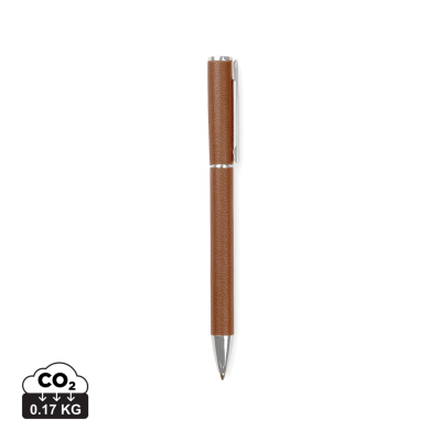 VINGA TIMO RCS RECYCLED ALUMINIUM METAL PEN in Brown.