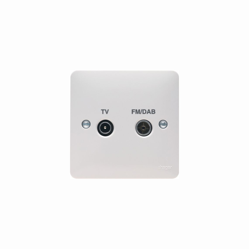 Hager Sollysta Double TV & FM/DAB Co-Ax Socket Outlet