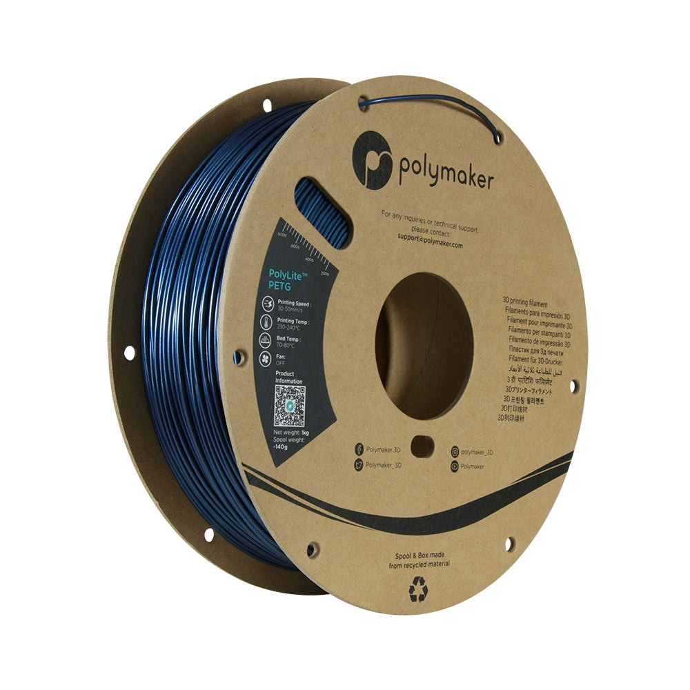 PolyMaker PolyLite PETG 1.75mm Dark Blue 3D Printing filament 1Kg