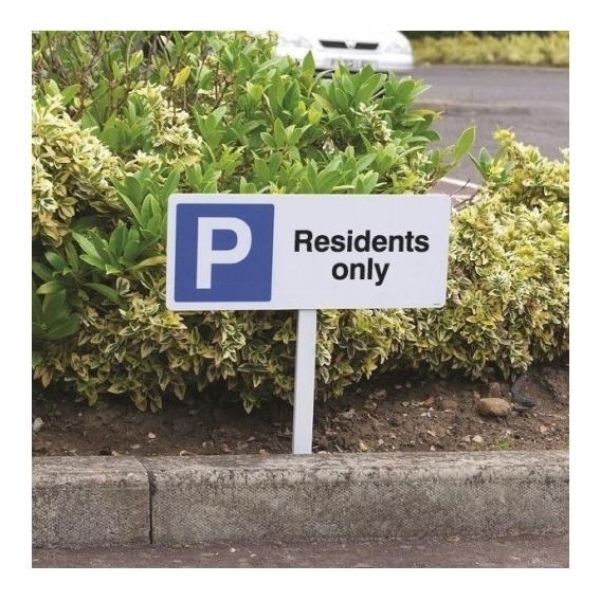 Parking Residents Only – Verge Sign with 800mm Post
