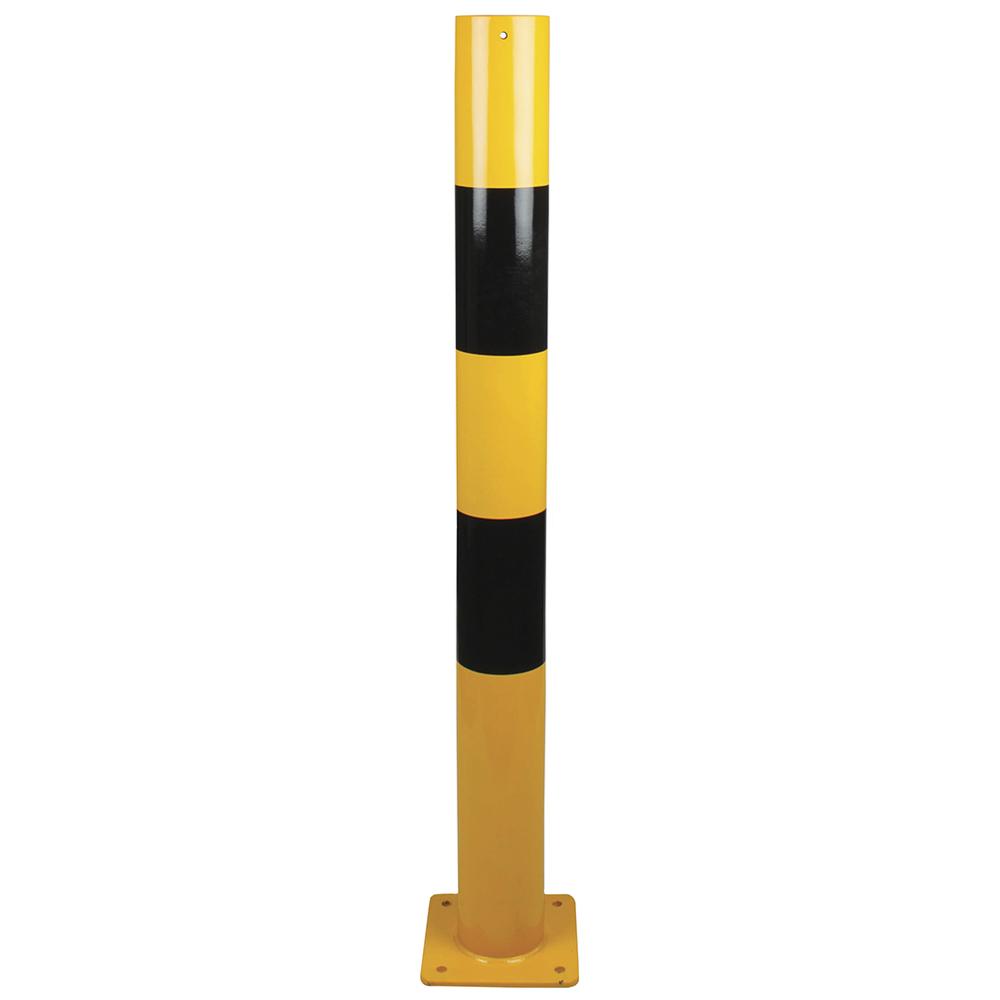 Mild Steel Bollard - 1200H x 114mm DiaHDG & Powder coated Black/Yellow