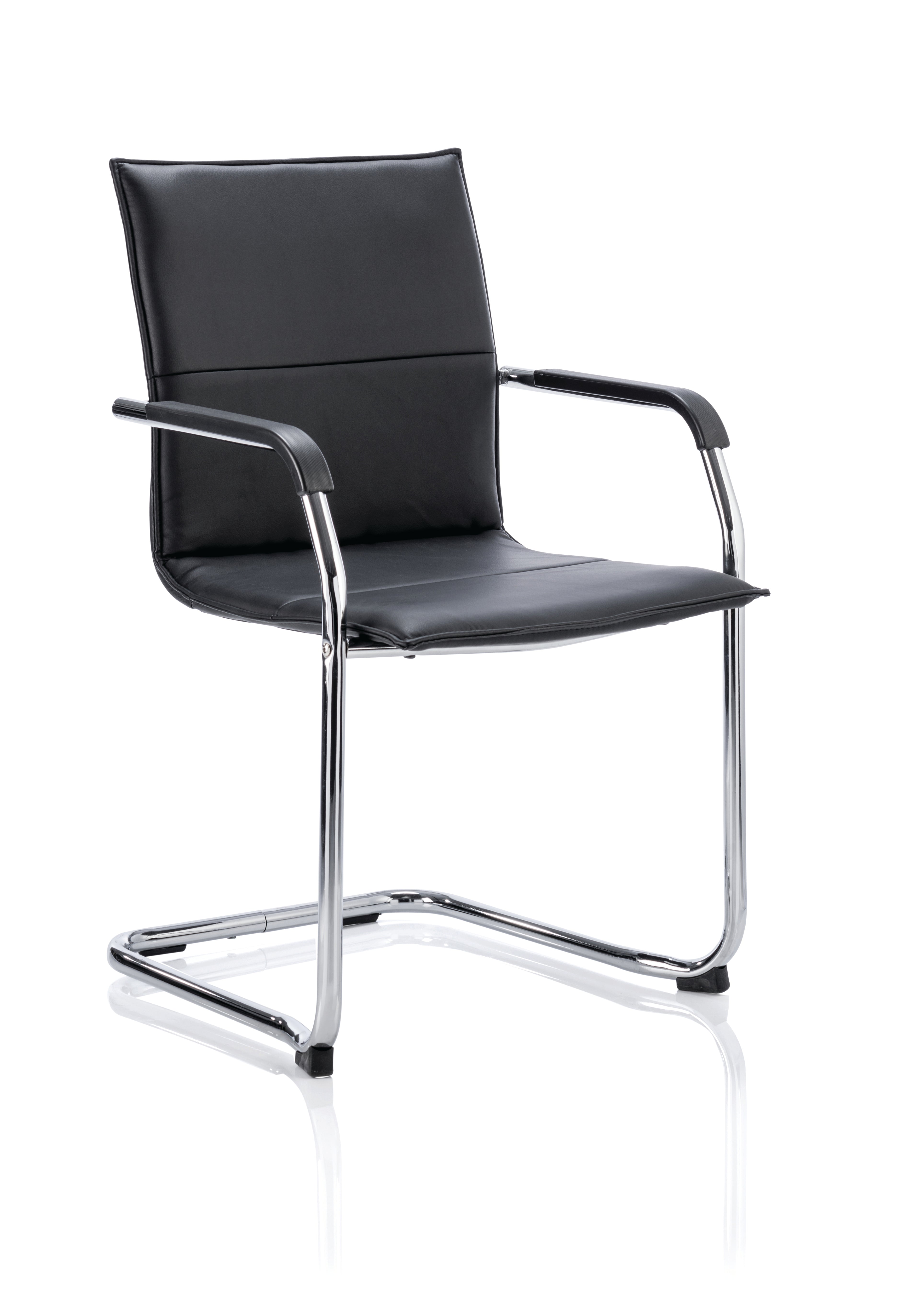 Providers Of Echo Medium Back Leather Cantilever Visitor Chair with Fixed Arms - Black, White or Red Huddersfield