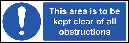 This area is to be kept clear of all obstructions