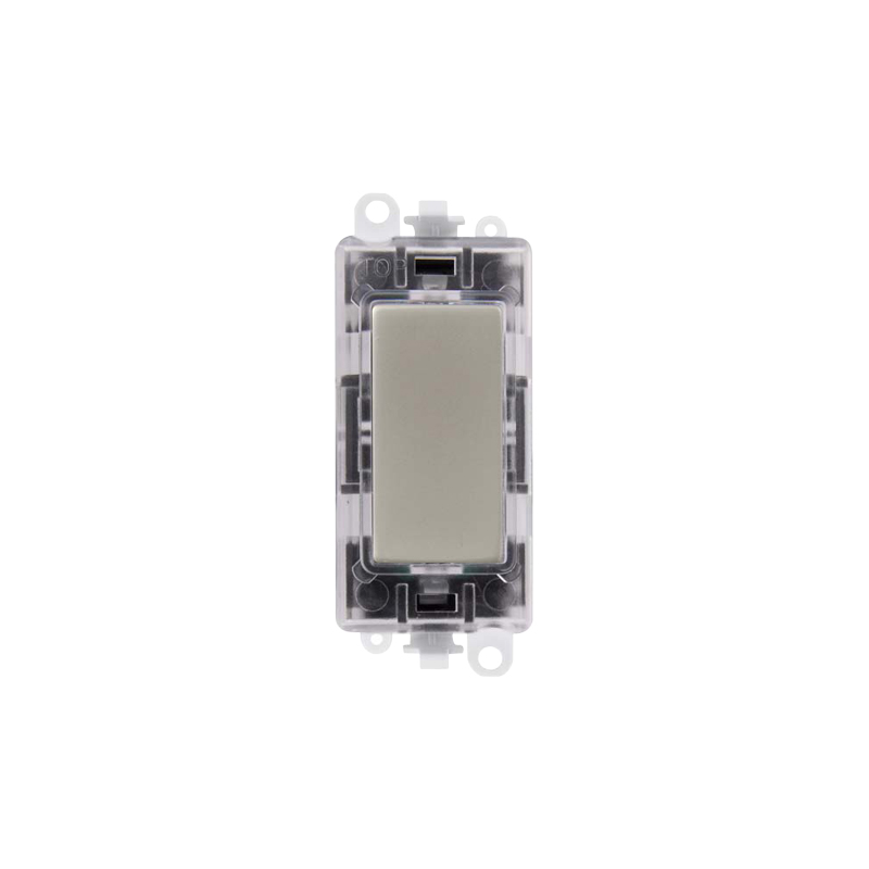 Click GridPro Pearl Nickel Transparent Illuminated Blank Module Insert Green LED