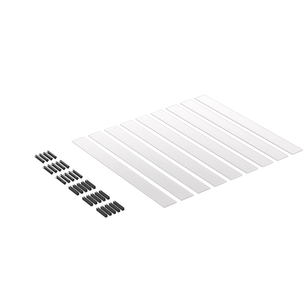 Grey Tinted 8mm Glass Pack for 1.8m span- Contains 9 Slats Plus All Accessories