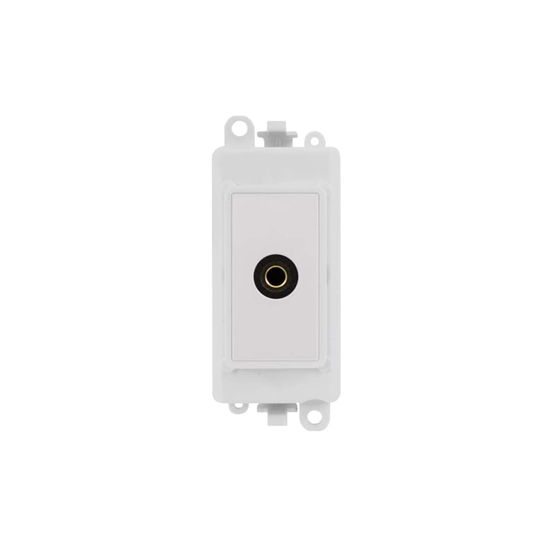 Click GridPro 3.5mm Audio Jack Outlet Module Polar White