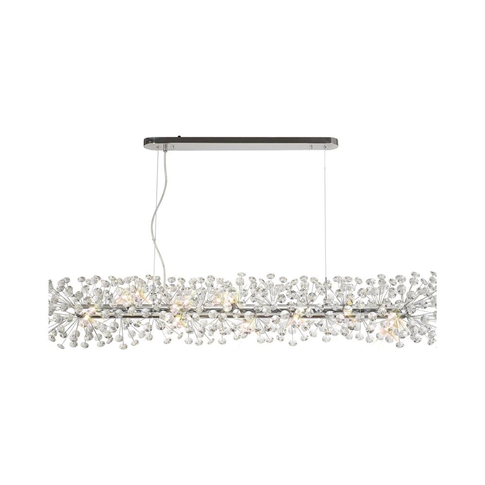 Luxuria Paramount Oblong Linear Pendant 14 Light G9 Polished Chrome/Crystal