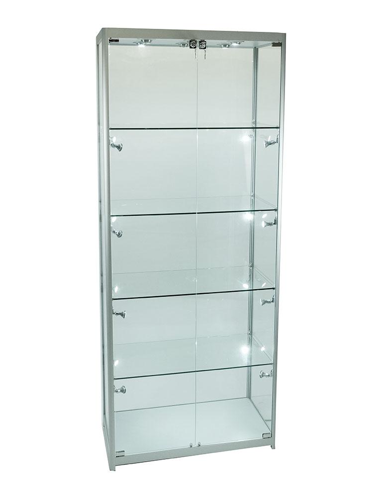 Glass Cabinet 800X400X1980mm 4 Shelves Led Bulb Lighting Code 99939