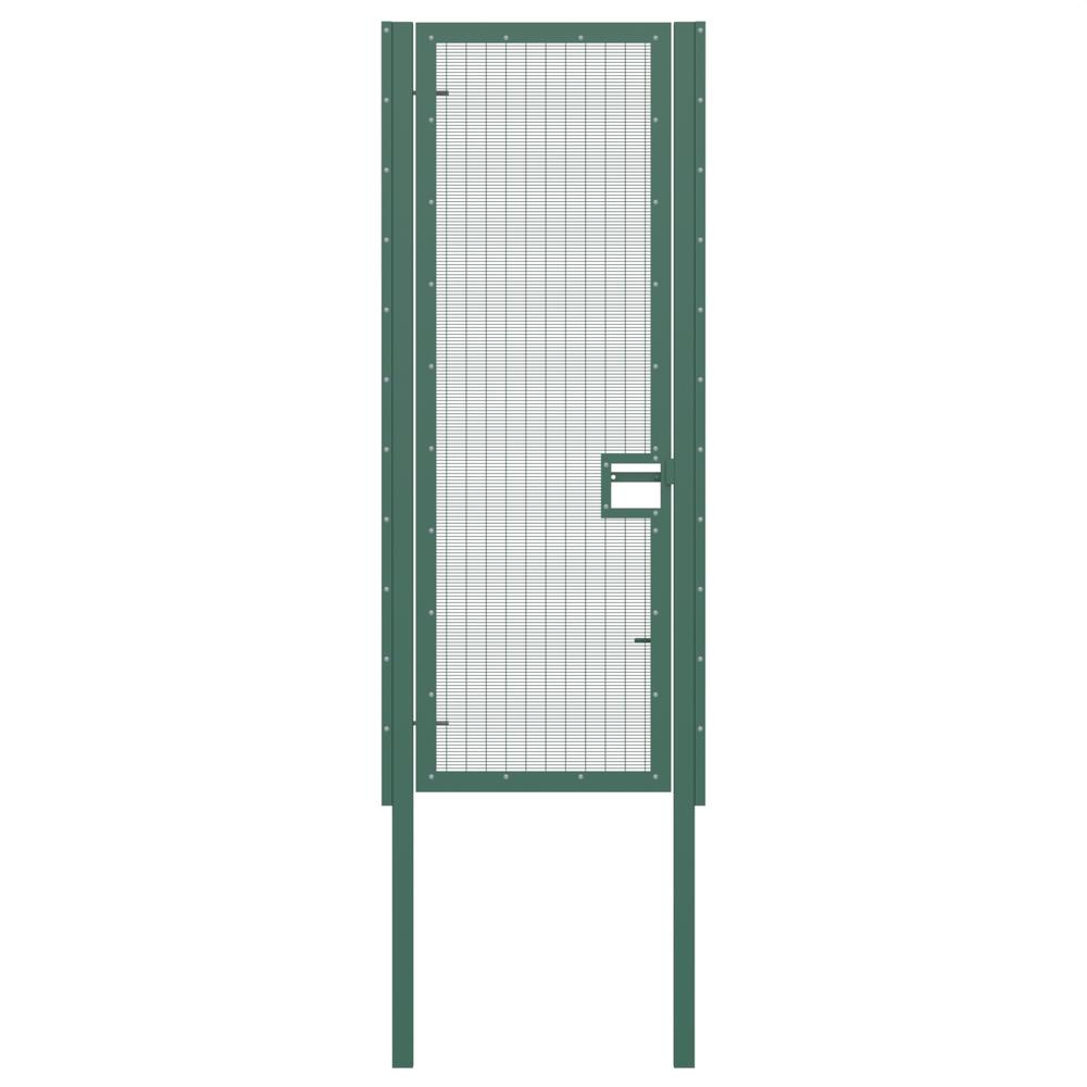 358 Wire Single Leaf Gate H 3.0 x 1mGreen Powder Coated Finish, Concrete-In