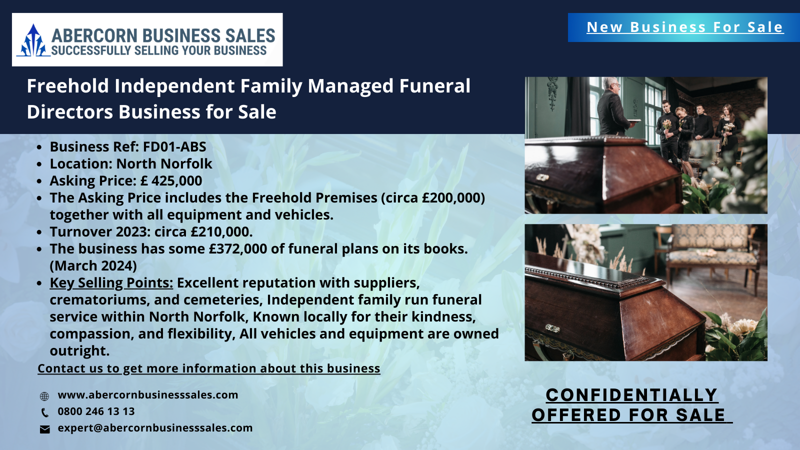FD01-ABS - Freehold Independent Family Managed Funeral Directors Business for Sale