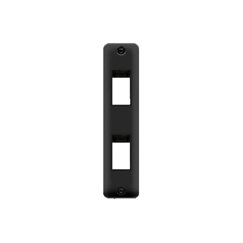 Click Deco Plus MiniGrid 2 Aperture Architrave Face Plate Matt Black Black Inserts