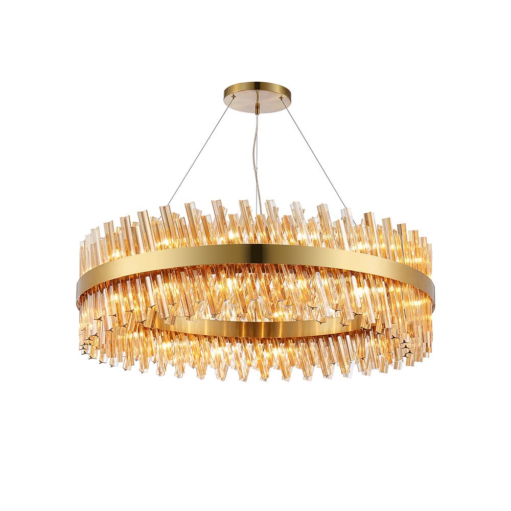 Luxuria Sylph 1m 32 Light G9 Pendant Round Brass / Amber